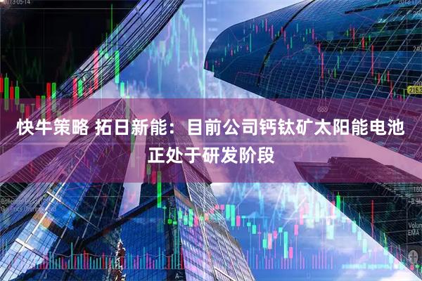 快牛策略 拓日新能：目前公司钙钛矿太阳能电池正处于研发阶段